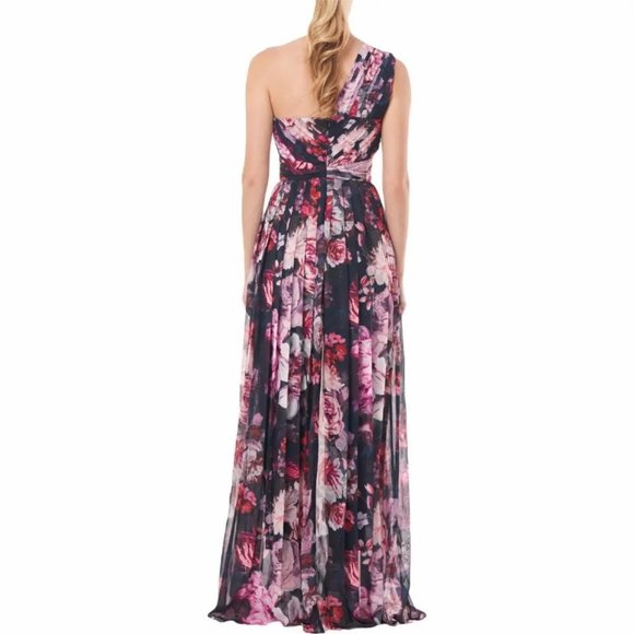 KAY UNGER Women's Layla Wrap Maxi Romper Gown Dress Size 2 Navy Floral $468 NWT - Picture 4 of 5